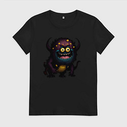 Женская футболка Страшный черный монстрик