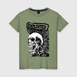 Футболка хлопковая женская The exploited skull, цвет: авокадо