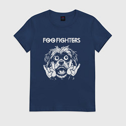 Футболка хлопковая женская Foo Fighters rock dog, цвет: тёмно-синий