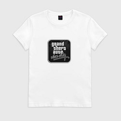 Футболка хлопковая женская GTA logo black, цвет: белый