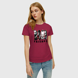 Футболка хлопковая женская Halloween friends black friday, цвет: маджента — фото 2