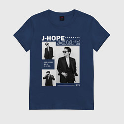 Футболка хлопковая женская J-hope hosok bts, цвет: тёмно-синий
