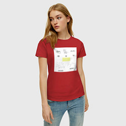 Футболка хлопковая женская Big bang подписи участников, цвет: красный — фото 2