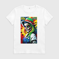 Футболка хлопковая женская Girl witch - pop art, цвет: белый