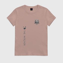 Футболка хлопковая женская The Witcher grey, цвет: пыльно-розовый