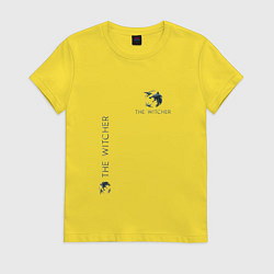 Футболка хлопковая женская The Witcher 3 grey logo, цвет: желтый