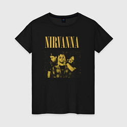 Футболка хлопковая женская Nirvana tribute, цвет: черный