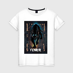 Футболка хлопковая женская Fenrir black vinyl, цвет: белый