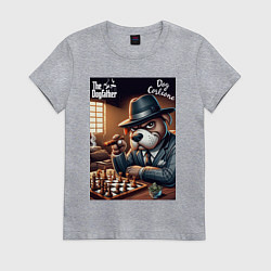 Футболка хлопковая женская Партия в шахматы с крёстным отцом, цвет: меланж
