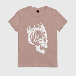 Футболка хлопковая женская The offsring skull, цвет: пыльно-розовый