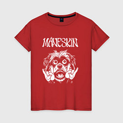 Футболка хлопковая женская Maneskin rock dog, цвет: красный