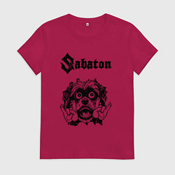 Футболка хлопковая женская Sabaton - rock dog, цвет: маджента