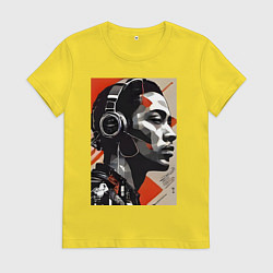 Женская футболка Музыка портрет