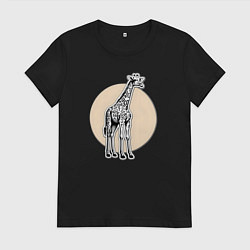 Женская футболка Круг жираф