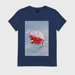 Футболка хлопковая женская Евангелион Синдзи Икари Рей Аянами, цвет: тёмно-синий