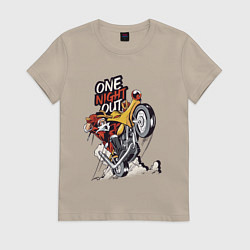 Футболка хлопковая женская One night out, цвет: миндальный