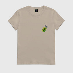 Футболка хлопковая женская Активатор из Субстанции - мини, цвет: миндальный