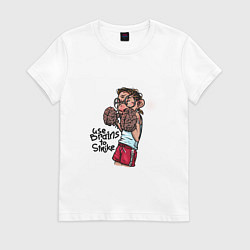 Футболка хлопковая женская Не используй руки - используй мозги, цвет: белый