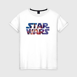 Футболка хлопковая женская Логотип - Звездные войны, цвет: белый