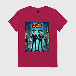 Футболка хлопковая женская Rick and Morty - cosmic mafia, цвет: маджента