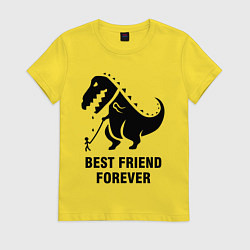 Футболка хлопковая женская Godzilla best friend, цвет: желтый