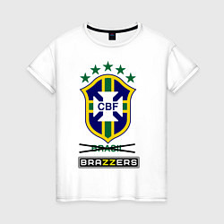 Футболка хлопковая женская Brazil Brazzers, цвет: белый