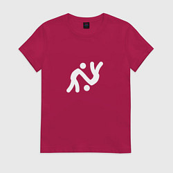 Футболка хлопковая женская Бесконечный человек знак, цвет: маджента