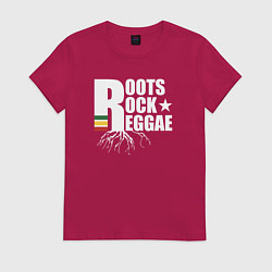 Футболка хлопковая женская Roots reggae, цвет: маджента