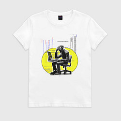 Футболка хлопковая женская 1С, 2С, 3С, цвет: белый