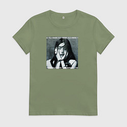 Футболка хлопковая женская Hwang Yeji, цвет: авокадо