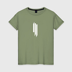 Футболка хлопковая женская Skrillex - logo, цвет: авокадо