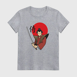 Футболка хлопковая женская Гордый самурай, цвет: меланж