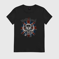 Футболка хлопковая женская Motorhead rock band, цвет: черный