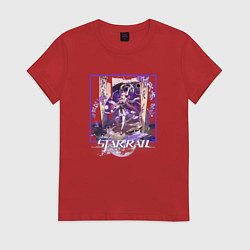 Футболка хлопковая женская Фу Сюань, цвет: красный