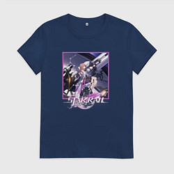 Футболка хлопковая женская Аста, цвет: тёмно-синий