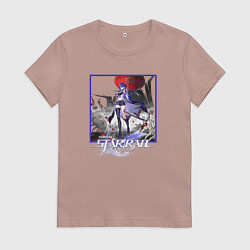 Футболка хлопковая женская Ахерон, цвет: пыльно-розовый