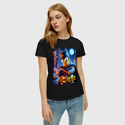 Футболка хлопковая женская Batsimpson - ai art collaboration, цвет: черный — фото 2