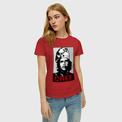 Футболка хлопковая женская Че Гевара - шеф повар, цвет: красный — фото 2