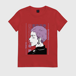 Футболка хлопковая женская Токийские мстители Такаши Мицуя, цвет: красный