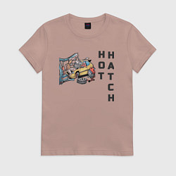 Футболка хлопковая женская Hothatch, цвет: пыльно-розовый