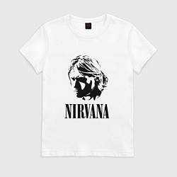 Футболка хлопковая женская Грандж Нирвана Курт Кобейн, цвет: белый