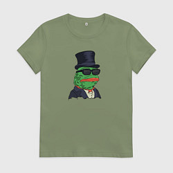 Футболка хлопковая женская Лягушонок пепе, цвет: авокадо