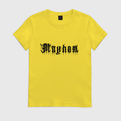 Футболка хлопковая женская Mayhem - phrase, цвет: желтый