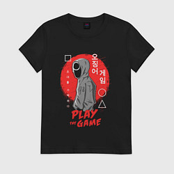 Футболка хлопковая женская Play the game, цвет: черный