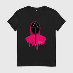 Футболка хлопковая женская Розовый надзиратель, цвет: черный