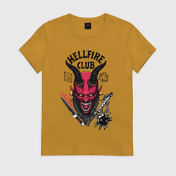 Футболка хлопковая женская Hellfire club demon, цвет: горчичный
