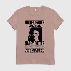 Футболка хлопковая женская Harry Potter - wanted, цвет: пыльно-розовый