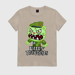 Футболка хлопковая женская Angry - Flippy, цвет: миндальный