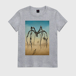 Футболка хлопковая женская Паук Дали и Буржуа цвет, цвет: меланж