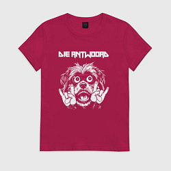 Футболка хлопковая женская Die Antwoord rock dog, цвет: маджента